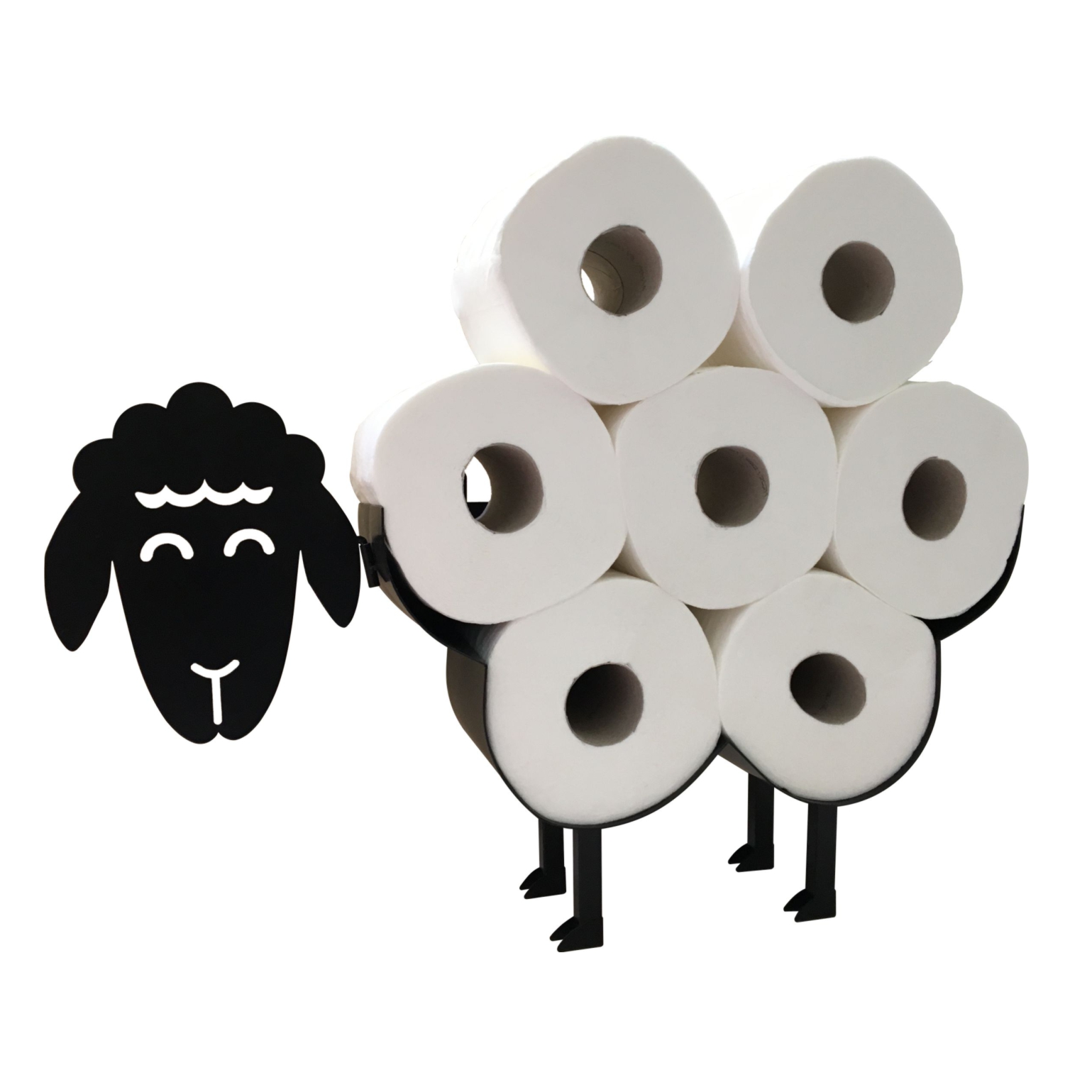 Sheep Toilet Paper Roll Holder - Metal Wall Mounted Free Standing Hold -  Black - 21 in. x 12 in. - Bed Bath & Beyond - 16654164